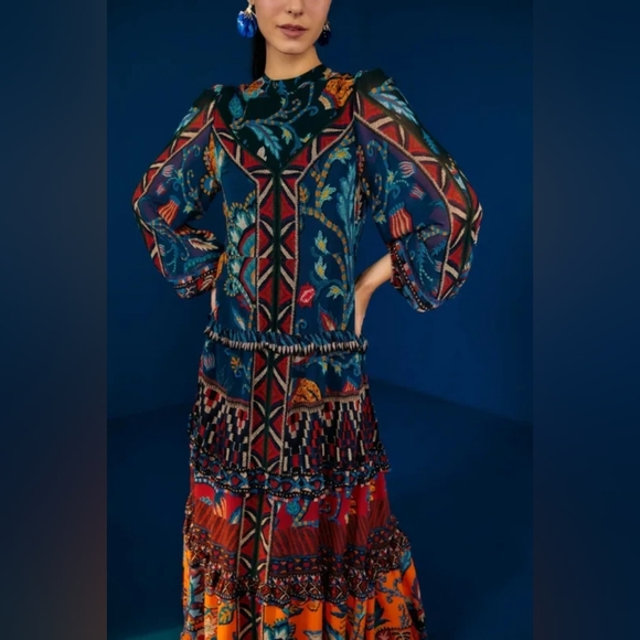 FARM Rio Dresses & Skirts - NWT FARM RIO | $335 Ainika Tapestry Tiered Maxi Dress
